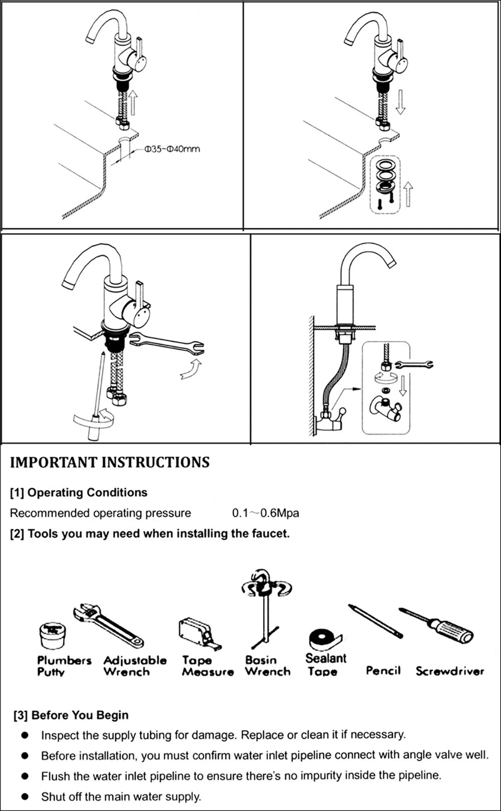 Black Flexible Pull-Down Kitchen Faucet – 360° Swivel Mixer Tap with Hot & Cold Water, Spring Design & Stream Sprayer Nozzle