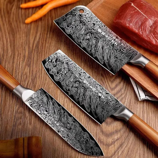 4-Piece Japanese-Style Chef Knife Set – Premium Stainless Steel Kitchen Knives for Home & Restaurant Use