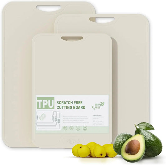 3-Piece Cutting Board Set – Non-Slip Kitchen Boards with Juice Grooves for Easy Chopping & Food Prep