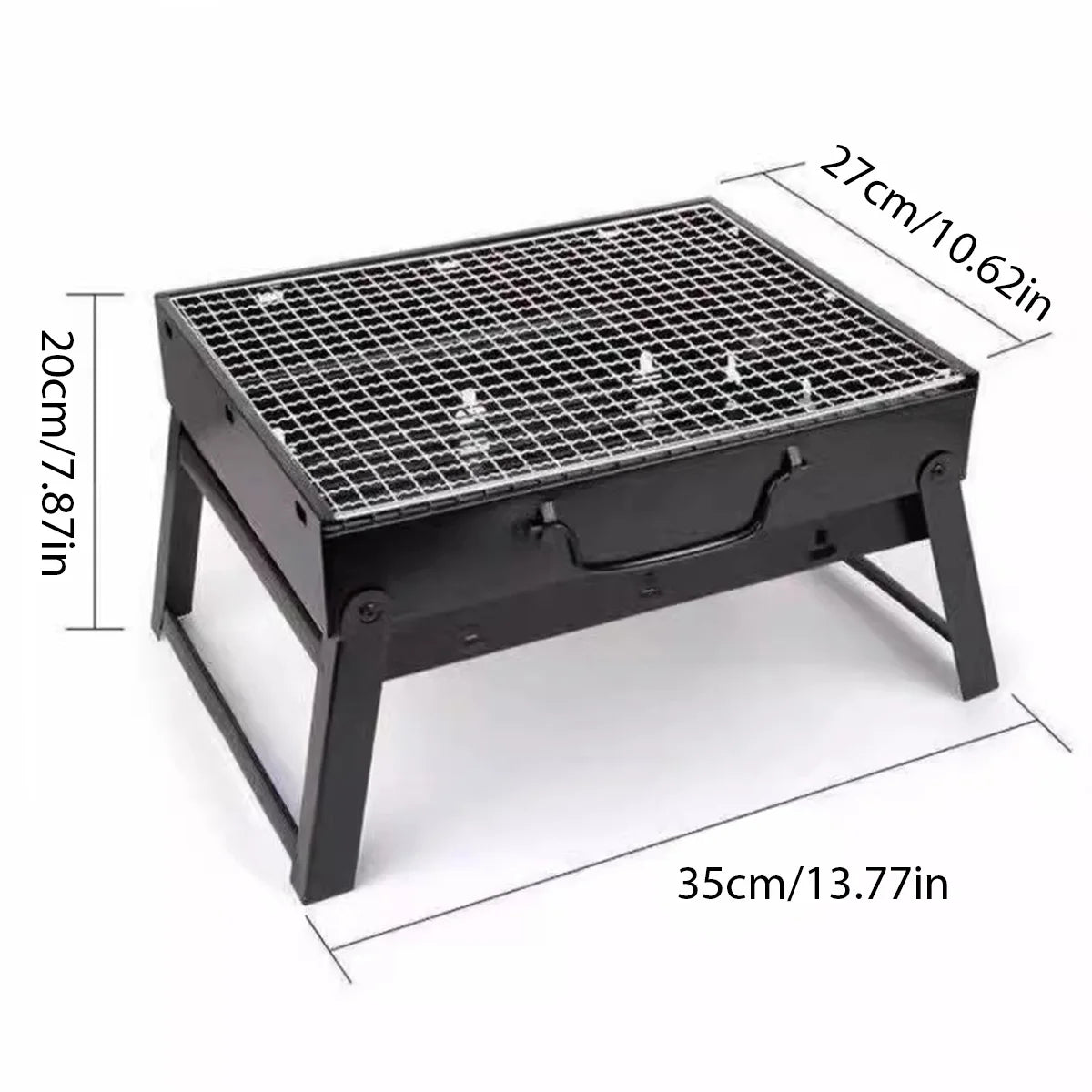 Portable Charcoal BBQ Grill – Compact Stainless Steel Grill for Camping, Picnics, Beach & Outdoor Cooking
